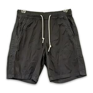 Union Shorts Drawstring Functional Zip Pocket Solid 100% Cotton Gray Men's NWOT